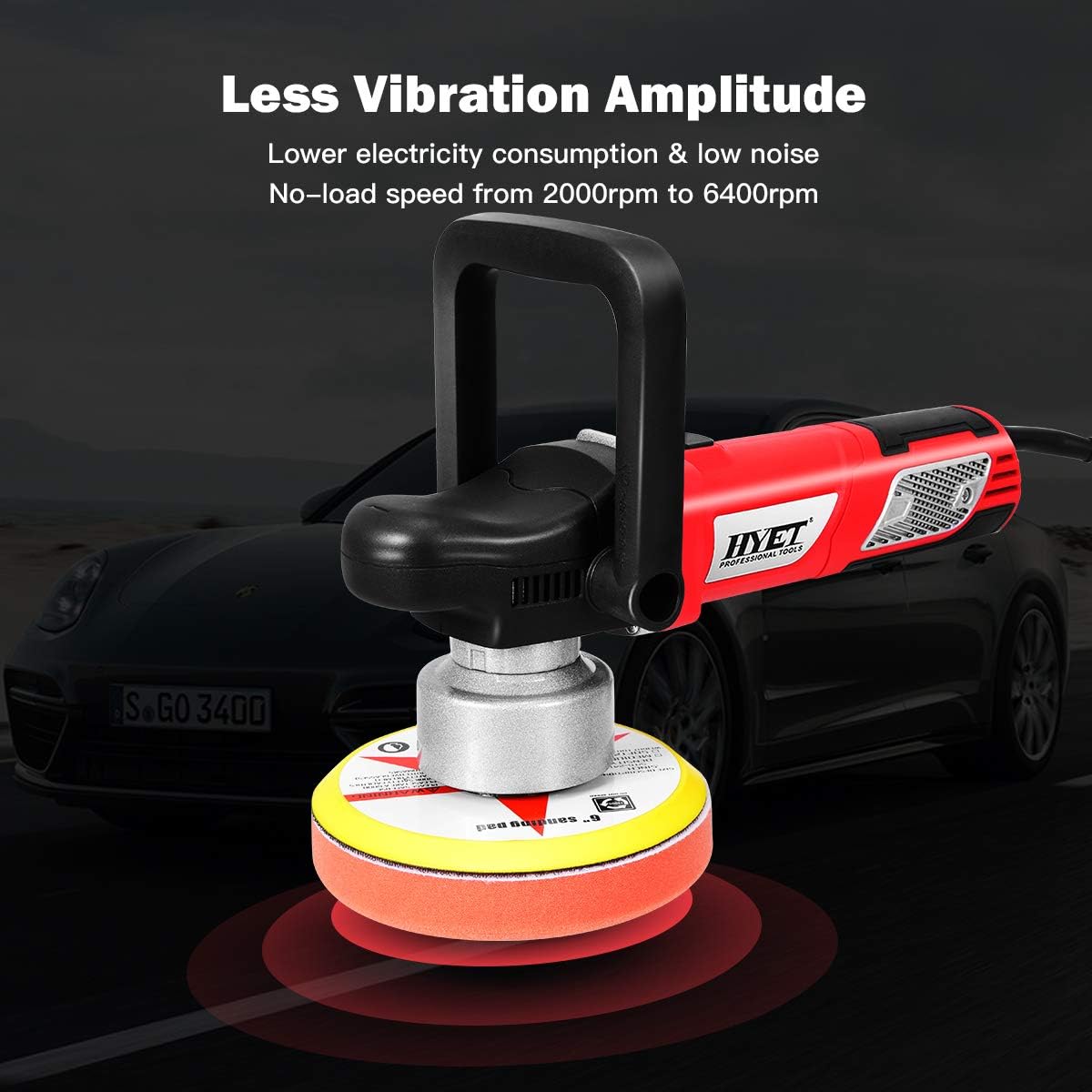 Power Tools Random Orbital Polisher Electrical Sander Variable Speed Dual-Action Grinder Buffer Kit For Auto Detail (6 inch)