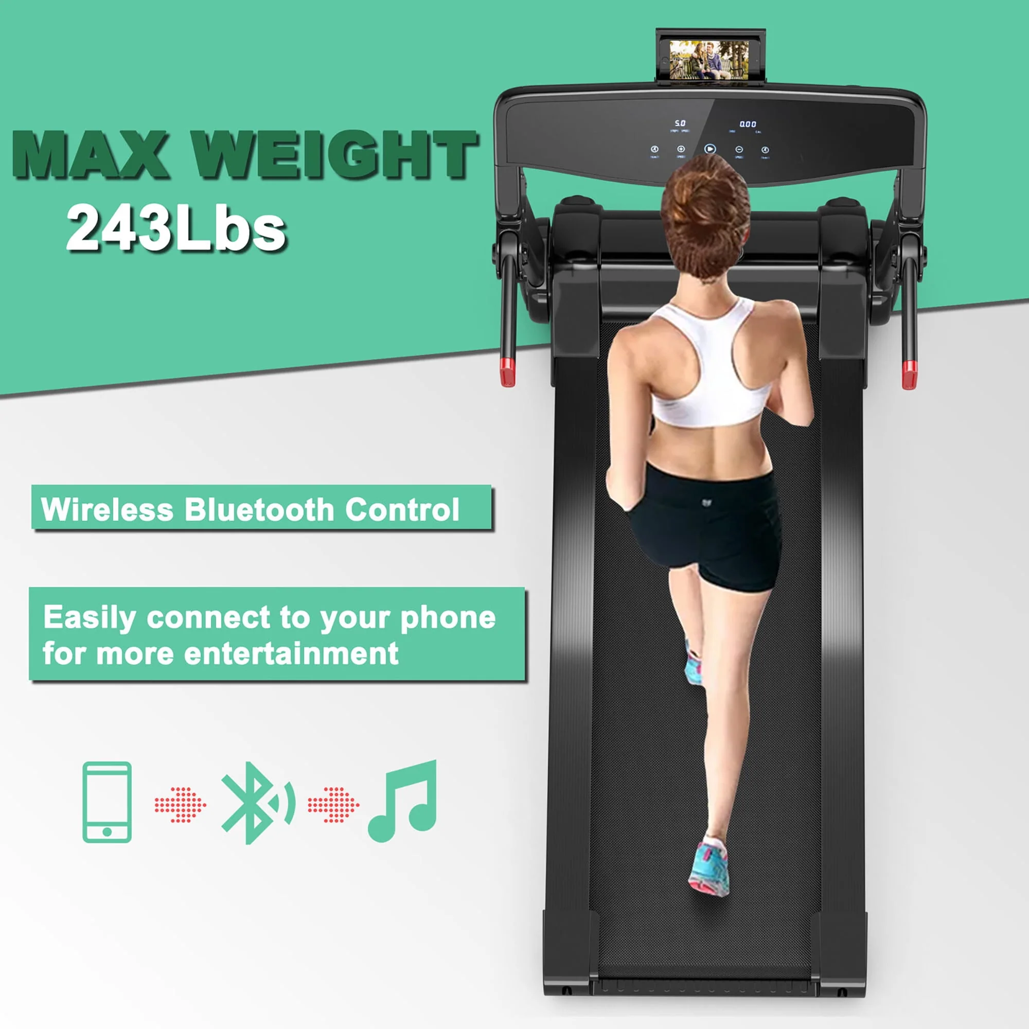 SuperFit 3HP Folding Electric Treadmill Running Machine w/ Speaker Red