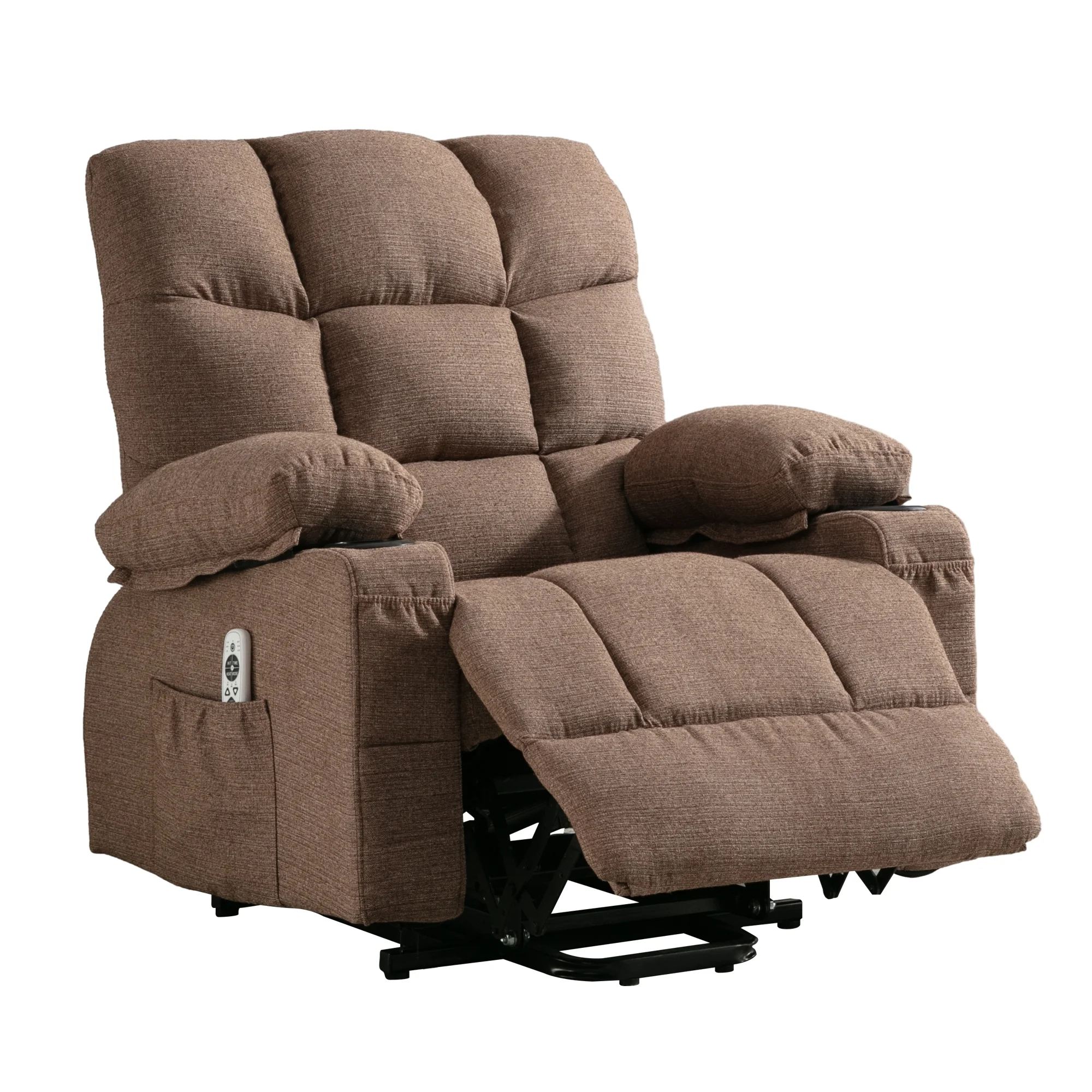Power Lift Recliner Chair, 23in Wide Large Recliner Chair for Elderly with Massage and Heating, Electric Massage Lift Recliner Chair with Cup Holder, Pocket, USB Port, 330lbs Weight Capacity, Brown - Curated Treasures Market