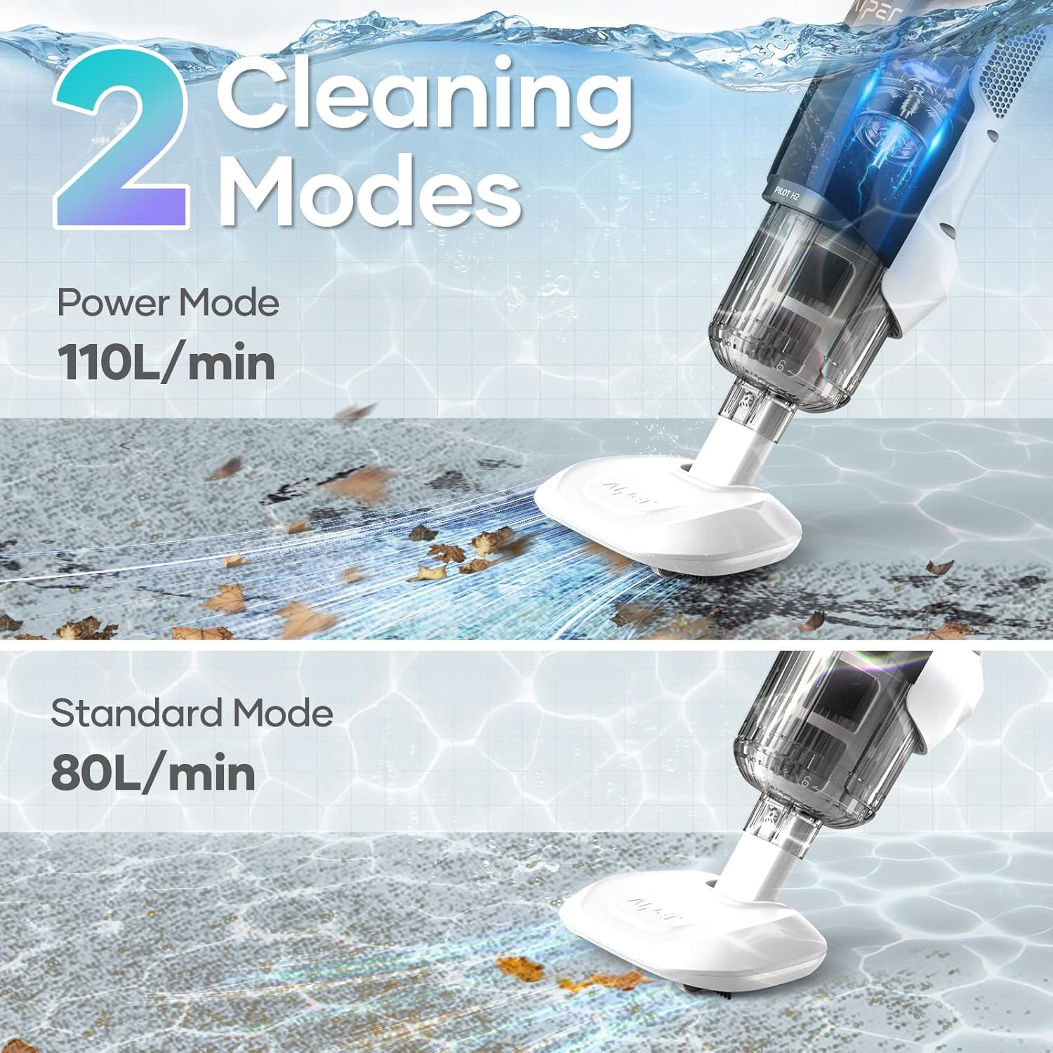 AIPER Surfer S1 Solar Powered Robotic Pool Skimmer with APP Support, 12 Hour Battery Life, Pilot H2 Handheld Pool Vacuum, Cordless Pool Cleaner for Sand, Leaf, Corners, Stairs, Two Cleaning Mode