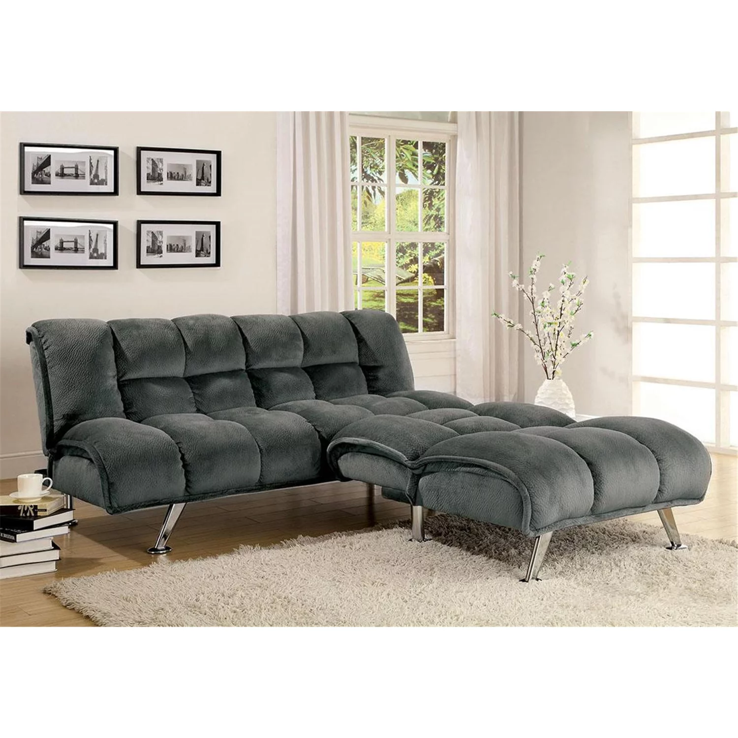 Futon Sofa, Dark Brown