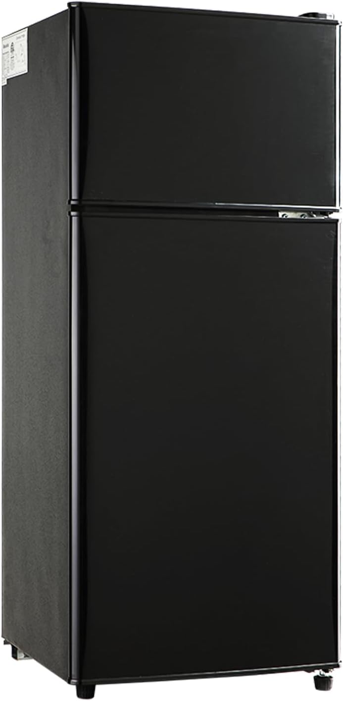Mini Fridge with Freezer, 3.5 Cu.Ft Compact refrigerator, Small Fridge with 7 Adjustable Thermostat, 2 Doors, For Dorm/Apartment/Office/Kitchen - Black