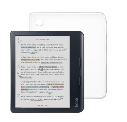Kobo Libra Colour Black eReader with Case Bundle