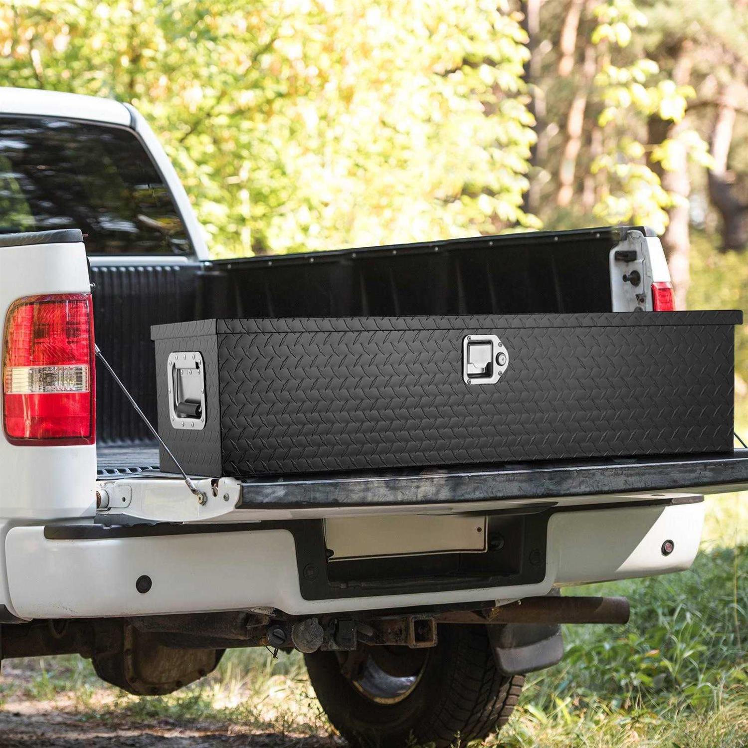 VEVOR Heavy Duty Aluminum Truck Bed Tool Box, Diamond Plate Tool Box with Side Handle and Lock Keys - Shop Hardware Tools Online Store