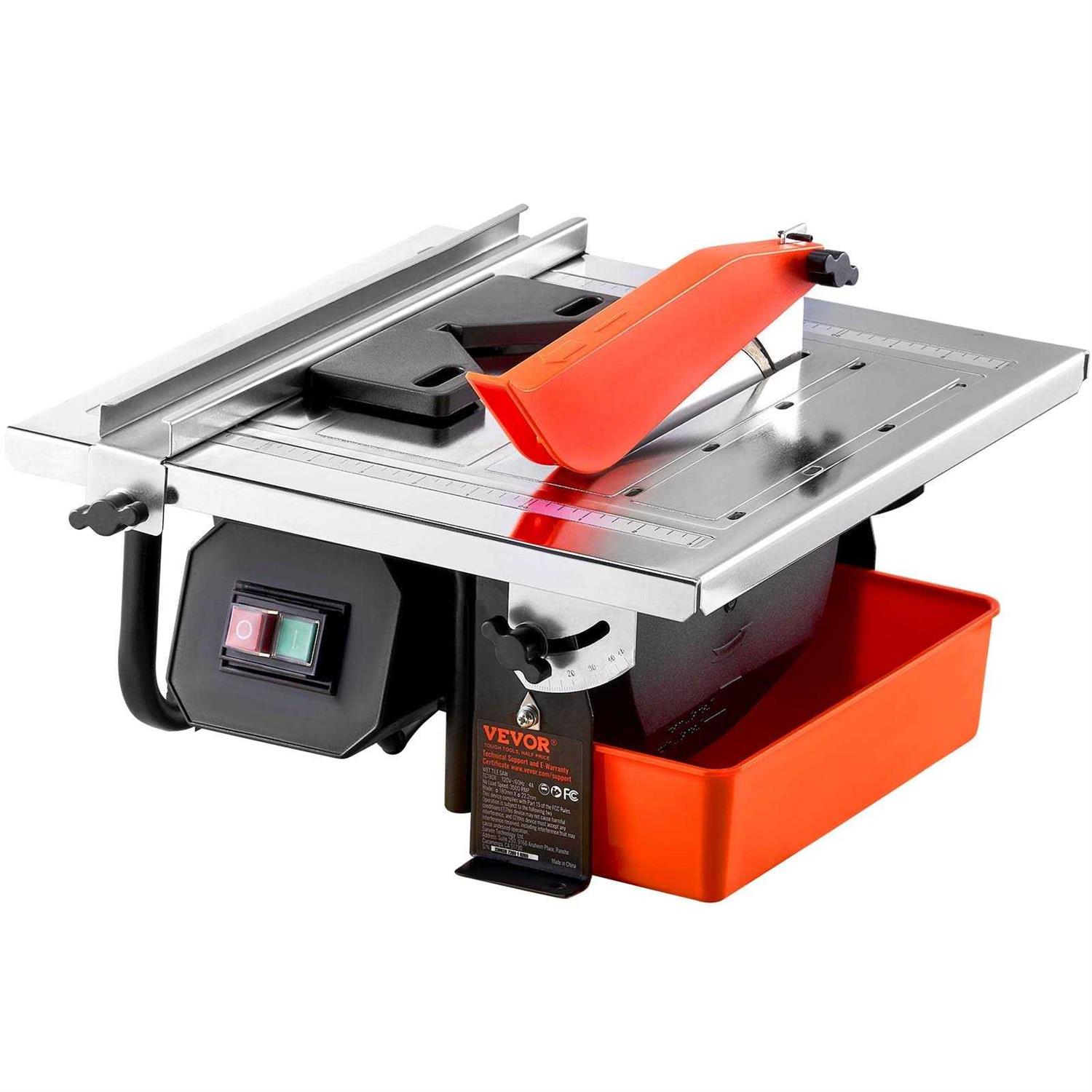 VEVOR Wet Tile Saw 7-inch 65Mn Steel Blade 3500 RPM Induction Motor - Shop Hardware Tools Online Store