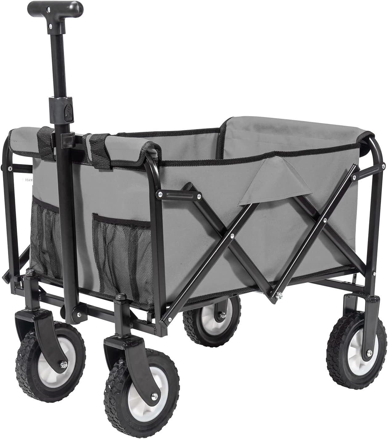 PA Collapsible Folding Wagon Utility Foldable Pull Cart Small Grocery Garden Cart Heavy Duty Beach Wagon Outdoor Sports Cart Blue