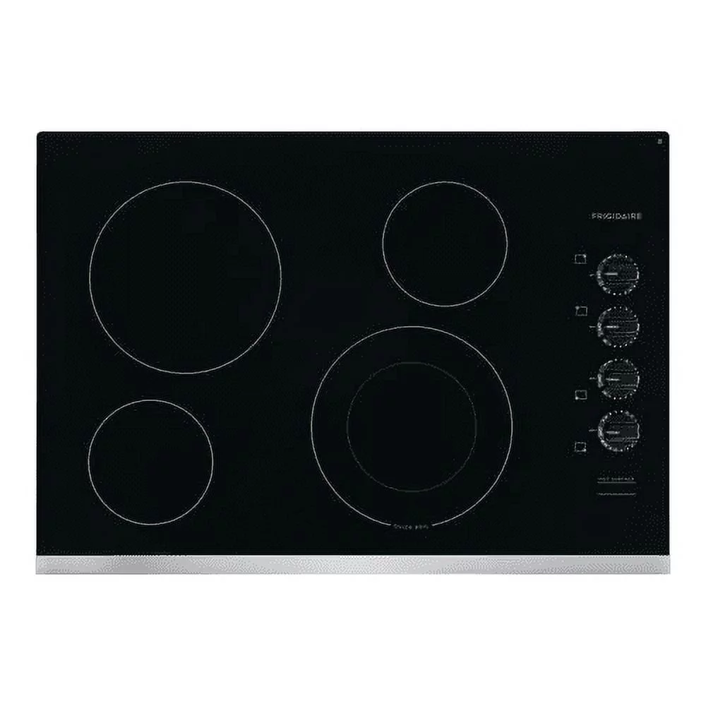 Frigidaire FFEC3025US Electric Cooktop, 30", Stainless Steel, 4 Element Burners, Ceramic Glass Surface, 3000W Quick Boil Element, Expandable Element, Hot Surface Indicator