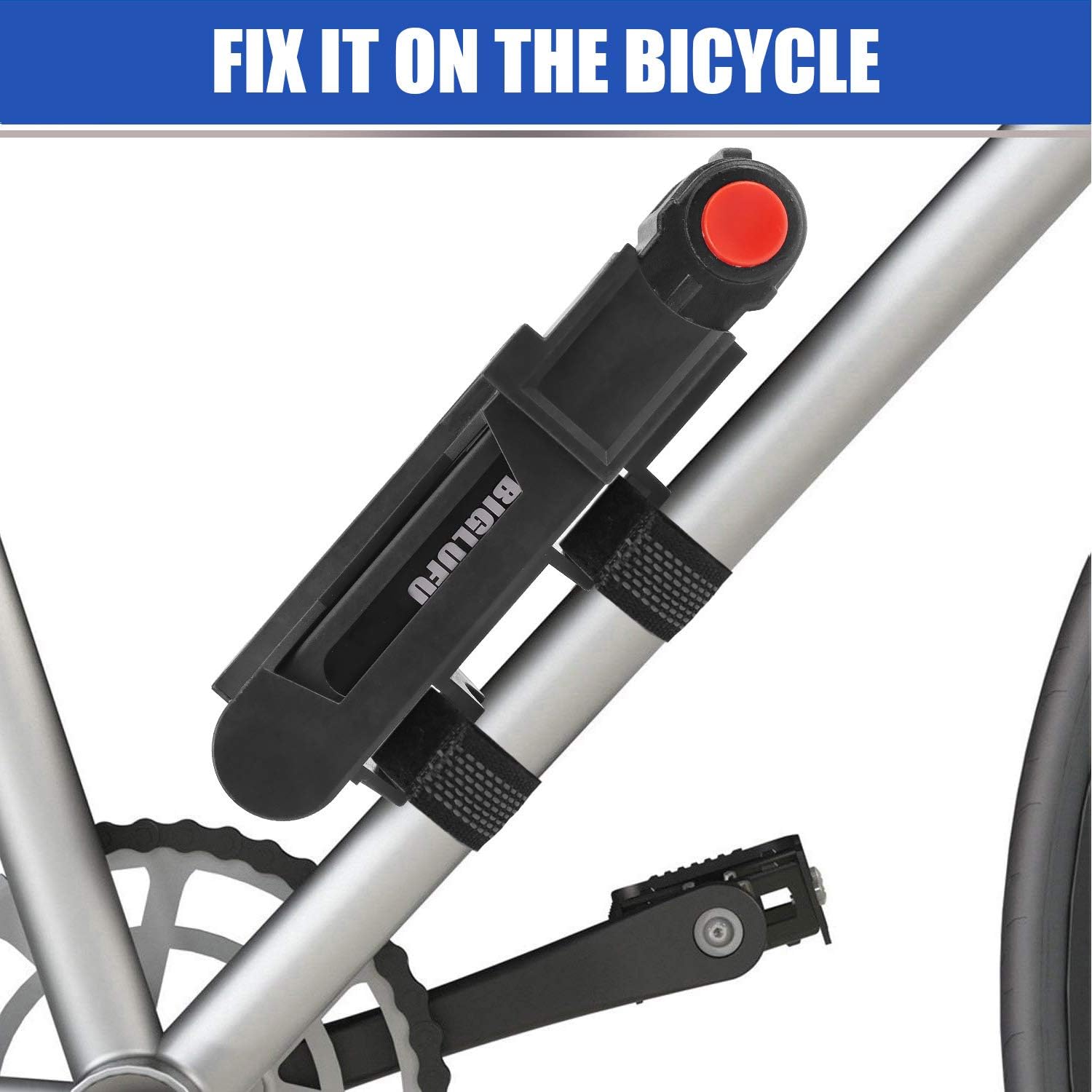 BIGLUFU Folding Bike Lock, Heavy Duty Alloy Steel Structure Foldable Chain Bicycle Locks with 4 Digits Combinations, Mounting Brackets and 2pc Straps, 86cm/34" Long Unfolding, 2.64lbs Weight.