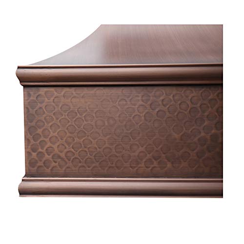 Copper Tailor Copper Range Hood Wall Mount,4 Speed Exhaust Fan,Stainless Steel Vent,LED Light,Dishwasher-Safe Baffle Filters