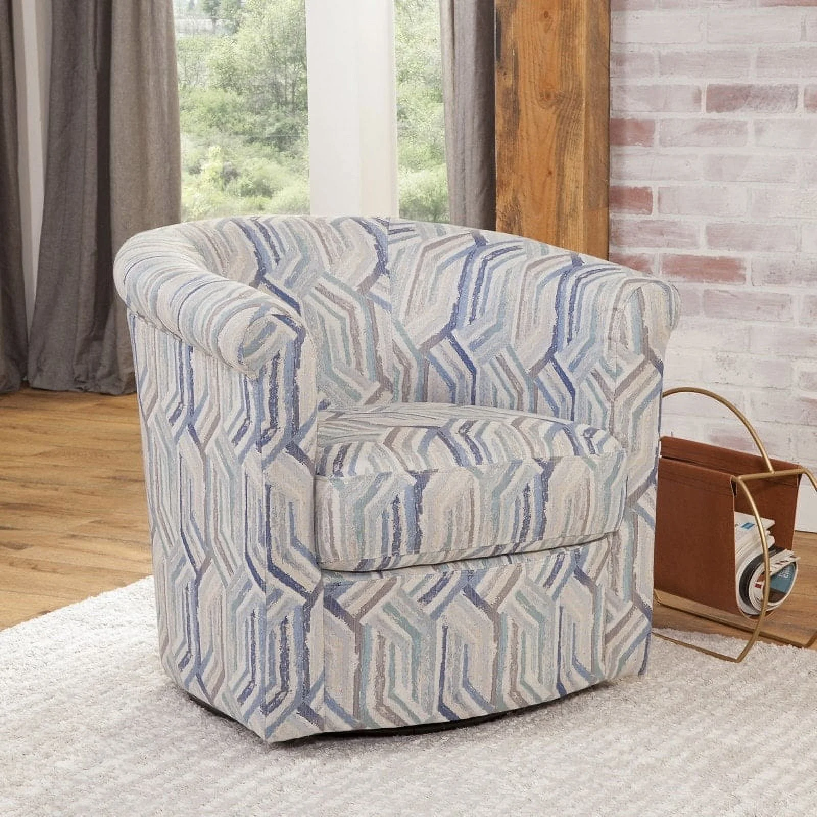 Grafton Home Marvel Traditional 360-degree Swivel Tub Chair Floral Fabric Floral Pattern Tropical, Shabby Chic Polyester