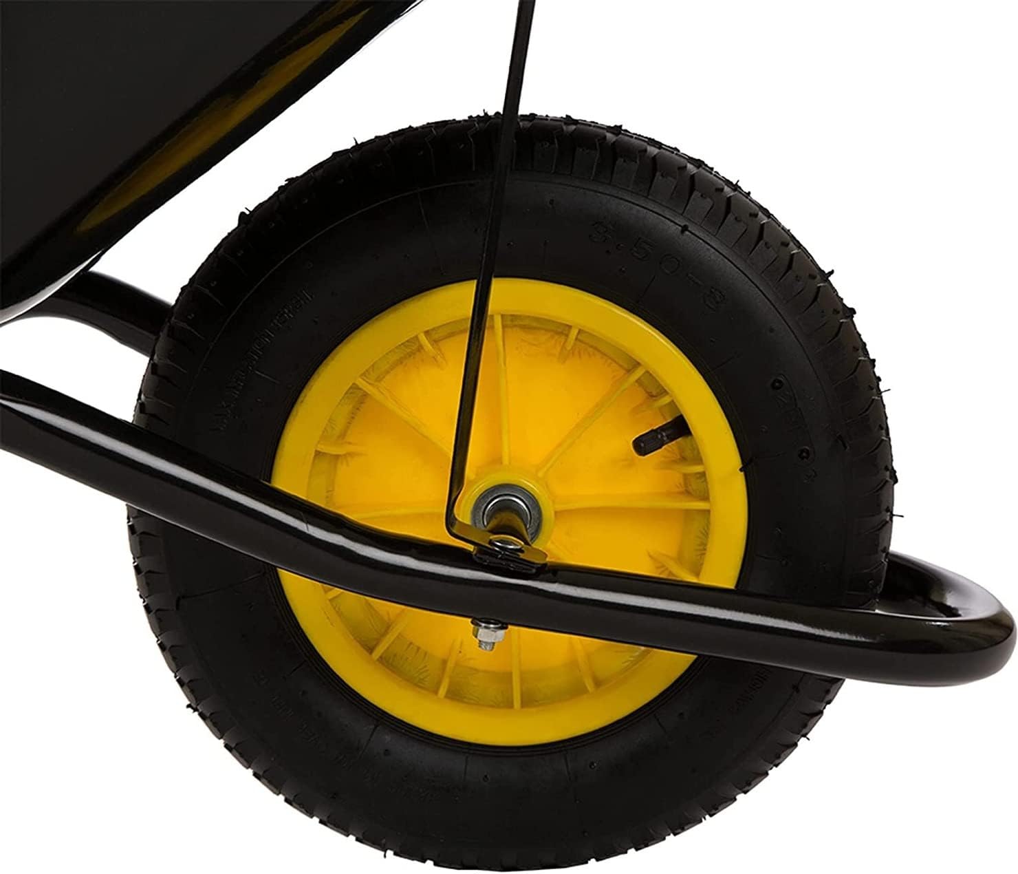 MONIK Framed Plastic Garden Wheelbarrow Utility Dump Cart, Black