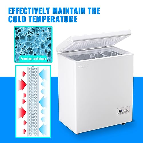 DEMULLER Chest Freezer - Electronic Control -12℉ to 50℉- 2 Removable Baskets