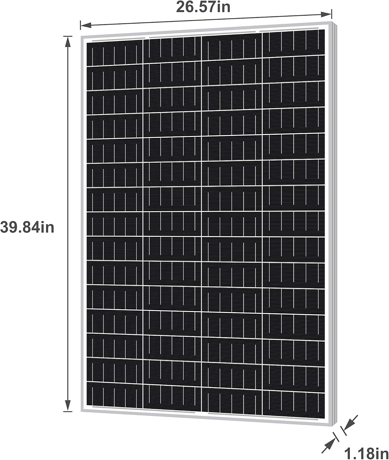 Newpowa 30W(Watt) Solar Panel High-Efficiency Monocrystalline 24V PV Module Designed for 24V Off Grid System, Charge Your 24V Battery of RV, Boat, Camper, Trailer, Gate Opener
