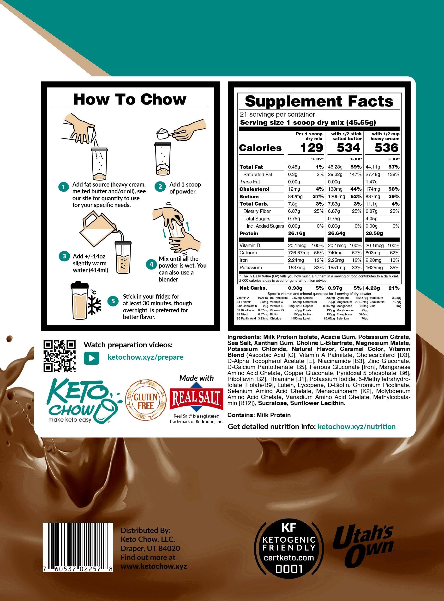 Keto Chow 21 Meal | Keto Meal Replacement Shakes Eggnog