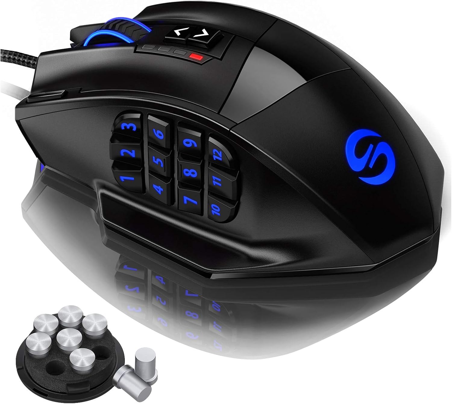 UtechSmart Venus Pro RGB Wireless MMO Gaming Mouse, 16,000 DPI Optical Sensor, 2.4 GHz Transmission Technology, Ergonomic Design, 16M Chroma RGB Lighting, 16 programmable Buttons, Up to 70 Hours Pack of 2