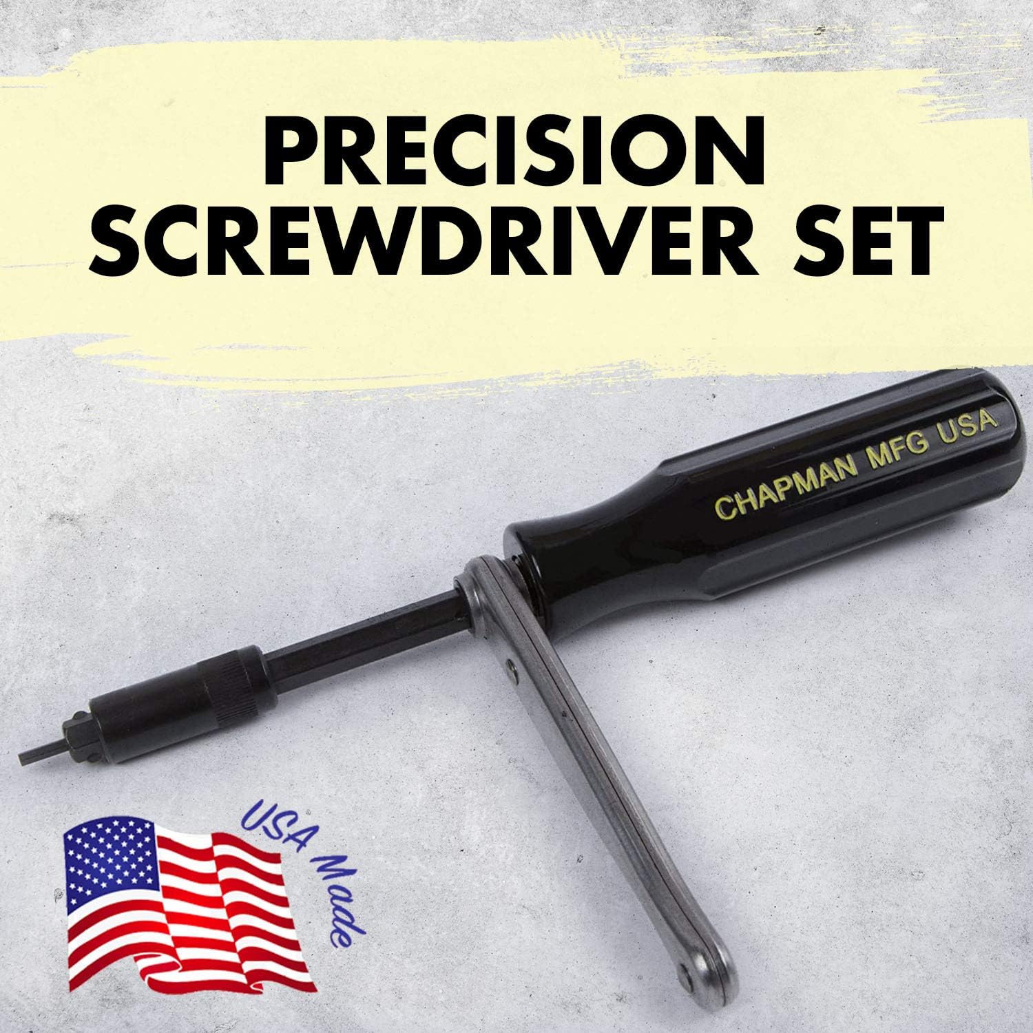 Chapman MFG 7331 All-Purpose Standard Screwdriver Set - Includes Phillips, SAE Allen Hex & Slotted/Flathead Bits, Complete Set Offers 24 USA Made Insert Bits + Mini Ratchet Hand Tool (Desert Tan Case) Pack of 2