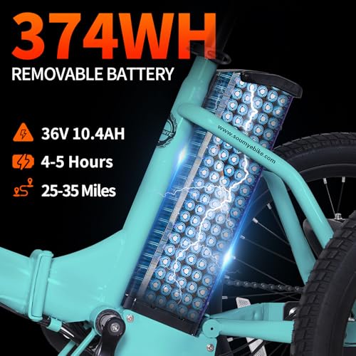 Electric Tricycle 20" 3 Wheels Electric Trike for Adults Women Men | Folding, Electric Bicycle Bikes, 350W, Step-Thru, Etrike, 374WH, Removable Battery, Large Basket