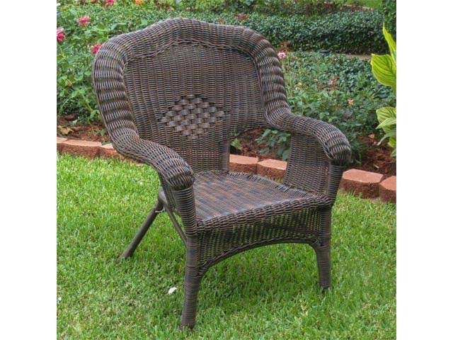 International Caravan Camelback Resin Wicker Patio Chair - Antique Black