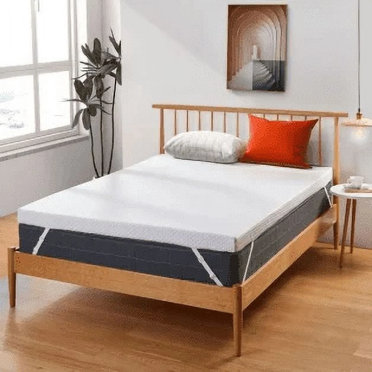 2 inch Non-Slip Design Gel Memory Foam Mattress Topper with Removable & Washable Cover for Cooling Sleep,Pressure Relief ,CertiPUR-US Certified - Full