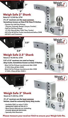 Weigh Safe Adjustable 10x22 Drop Ball Mount with 3x22 Shank and Hitch Pin - WS10-3-KA