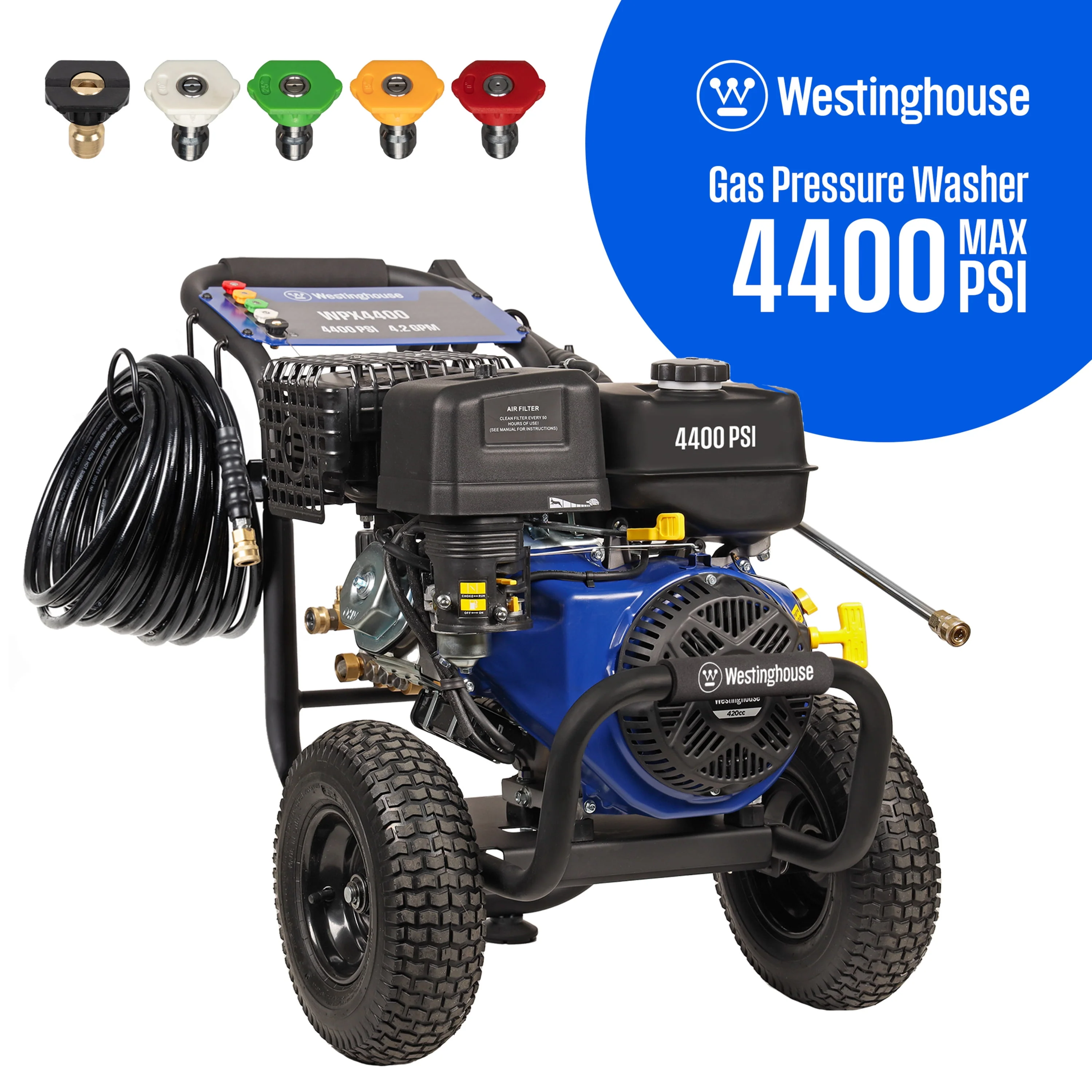 Westinghouse 2700-PSI, 2.3- GPM Gas Pressure Washer with 4 Nozzles & Soap Tank
