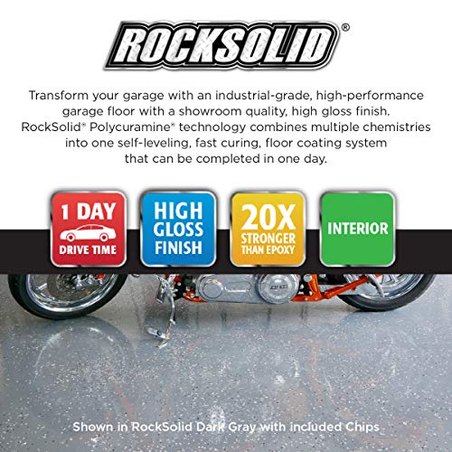 Rust-Oleum 293513 RockSolid Polycuramine Garage Floor Coating, 2.5 Car Kit, High Gloss Gray