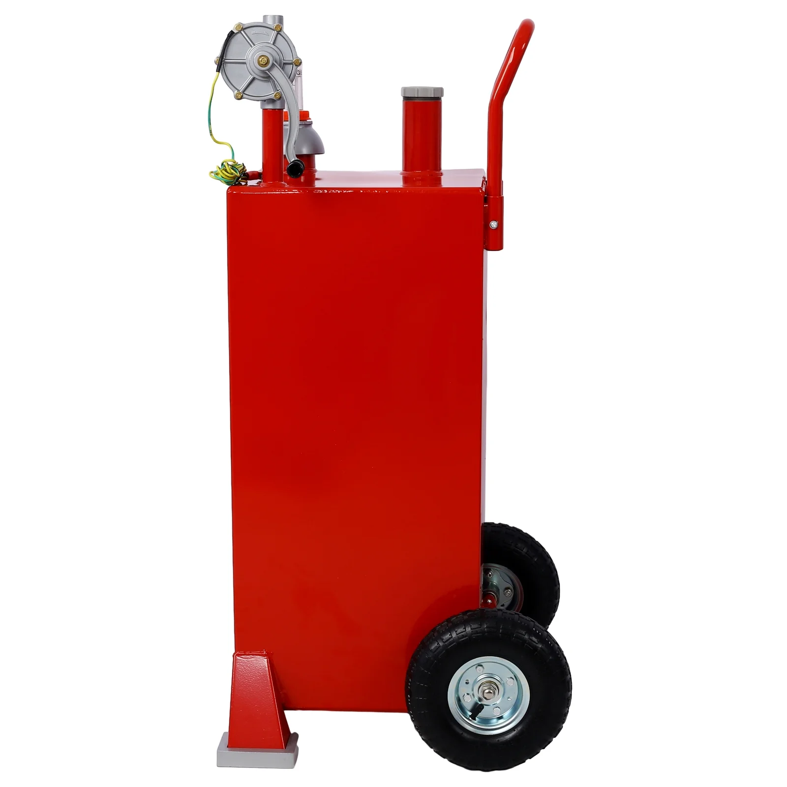 Tabaray 30 Gallon Gas Caddy With Wheels, Fuel Transfer Tank Gasoline Diesel Can Reversible Rotary Hand Siphon Pump, Fuel Storage Tank For Automobiles ATV Car Mowers Tractors Boat Motorcycle(Red) - Curated Treasures Market