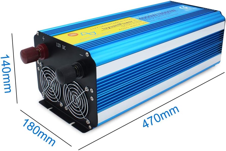 Cantonape Pure Sine Wave Inverter 4000W Power Inverter 24V to 110V DC to AC with LED Display Remote Controller for Truck RV Home Solar System