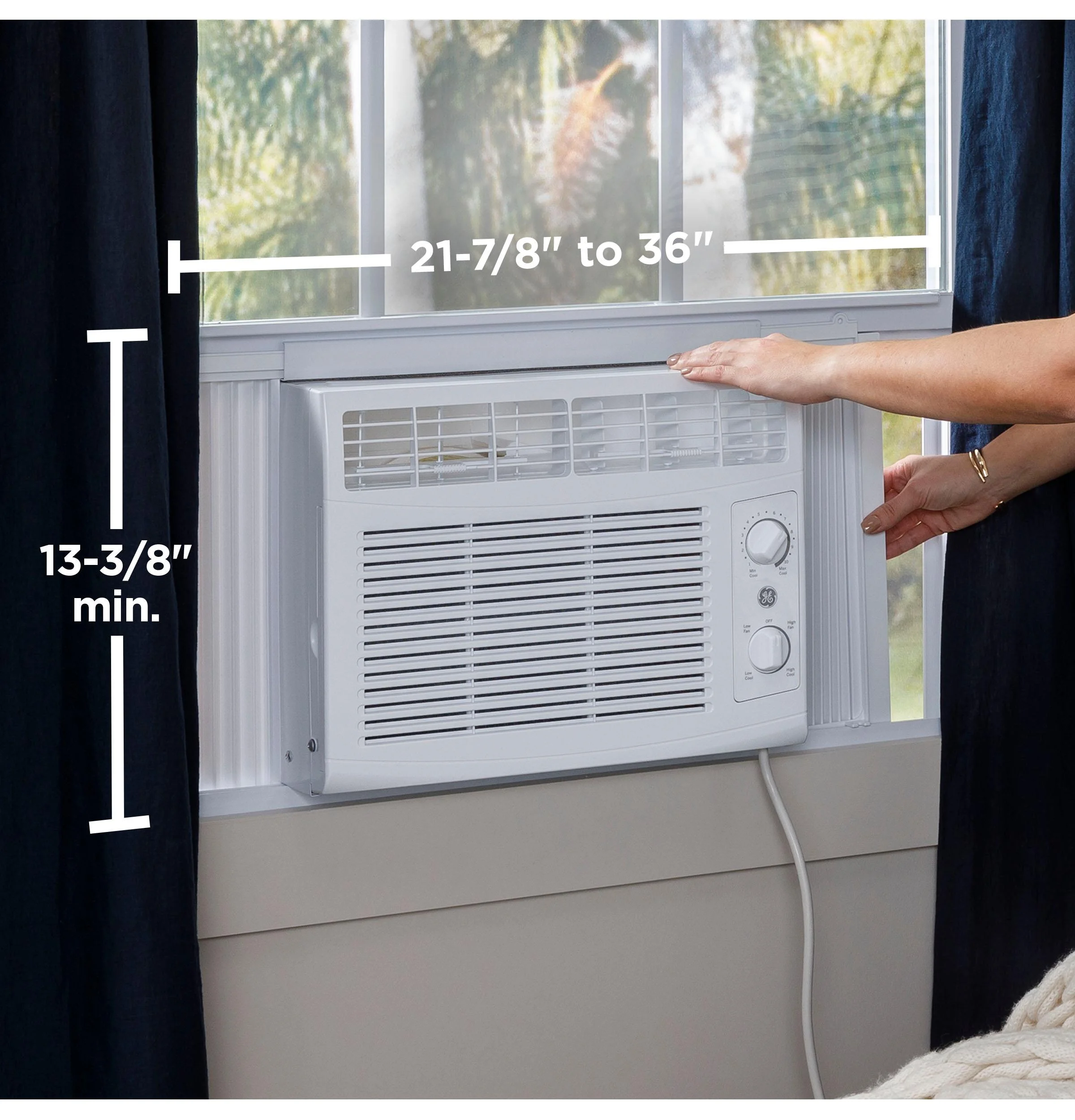 GE AHV05LZ Window Air Conditioner with 5050 BTU Cooling Capacity, 115 Volts in White