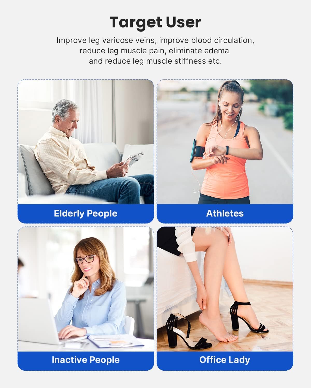 Renpho Leg Massager for Circulation and Pain Relief, Compression Foot and Calf Massager Machine with 5 Modes 4 Intensities, Mothers Day Gifts, Over Wide Size Leg Wraps Home Use
