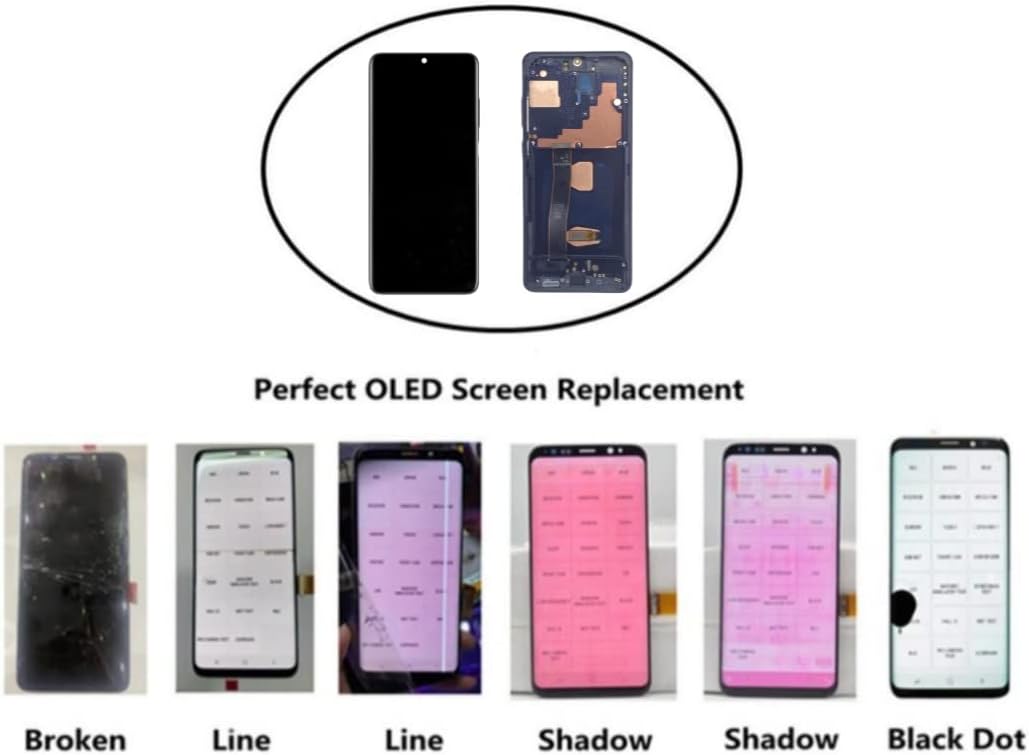 OLED for Samsung Galaxy S20 Ultra 5G LCD Screen Replacement for Samsung S20 Ultra Touch Digitizer Screen Display Assembly with Frame Repair Toolkits G988U SG988A G988B Black