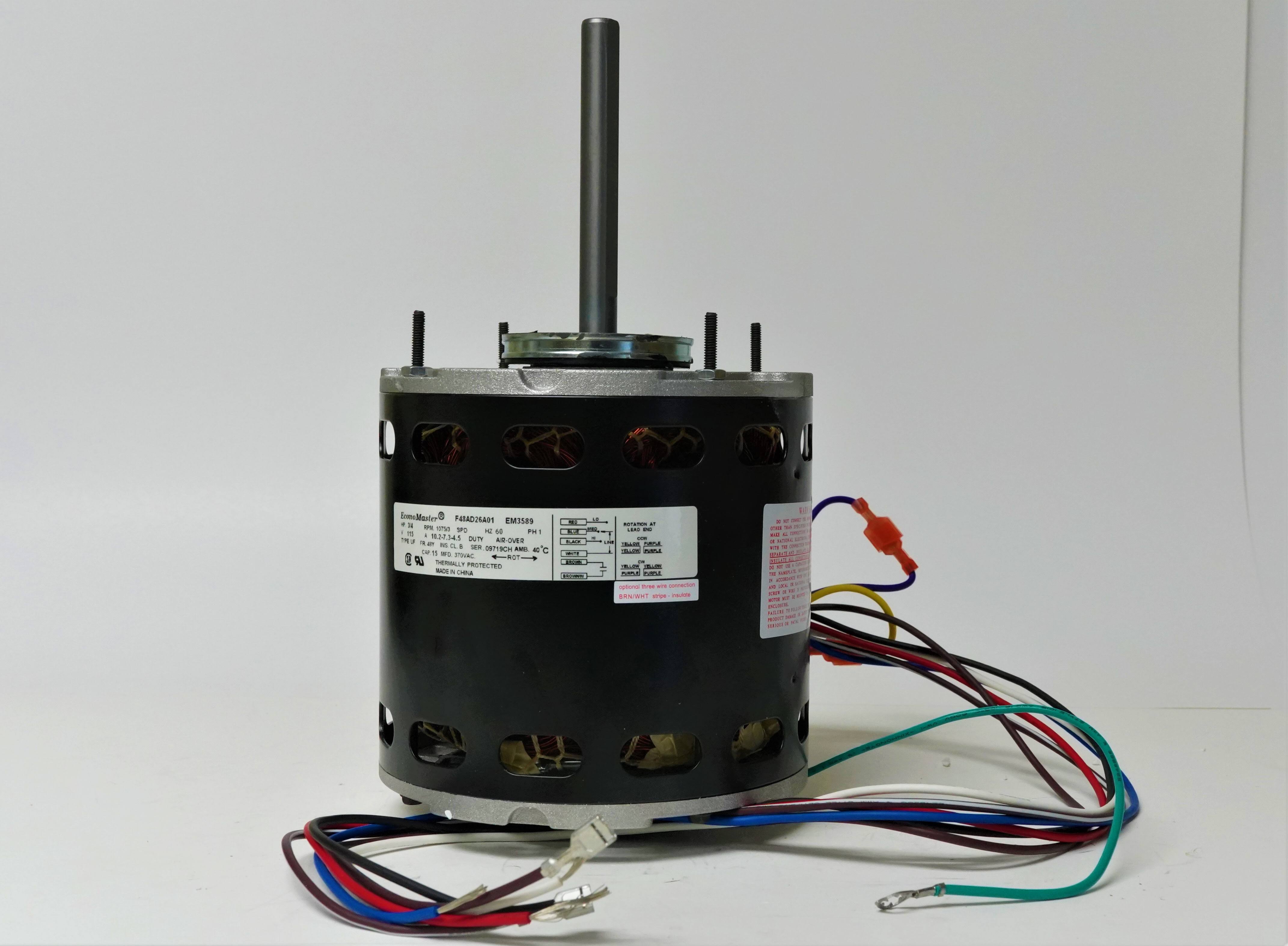 Century EM3589, Blower Motor, 3/4 HP, 1075 RPM, 115V