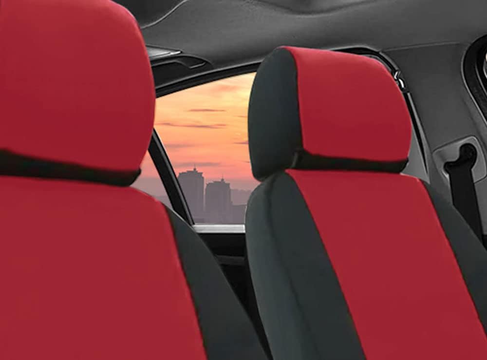 CarsCover Custom Fit 2004-2008 Ford F150 Pickup Truck Neoprene Car Front Seat Covers Red Rose & Black Sides Driver & Passenger Cover