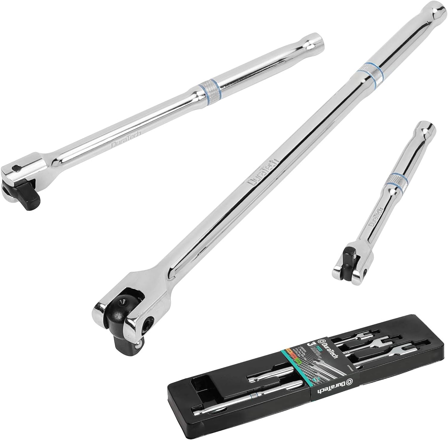 DURATECH 1/2-Inch Drive Click Torque Wrench, 30-160 Ft-lb, with Socket Adapter, Extensions Bar, Storage Case Included