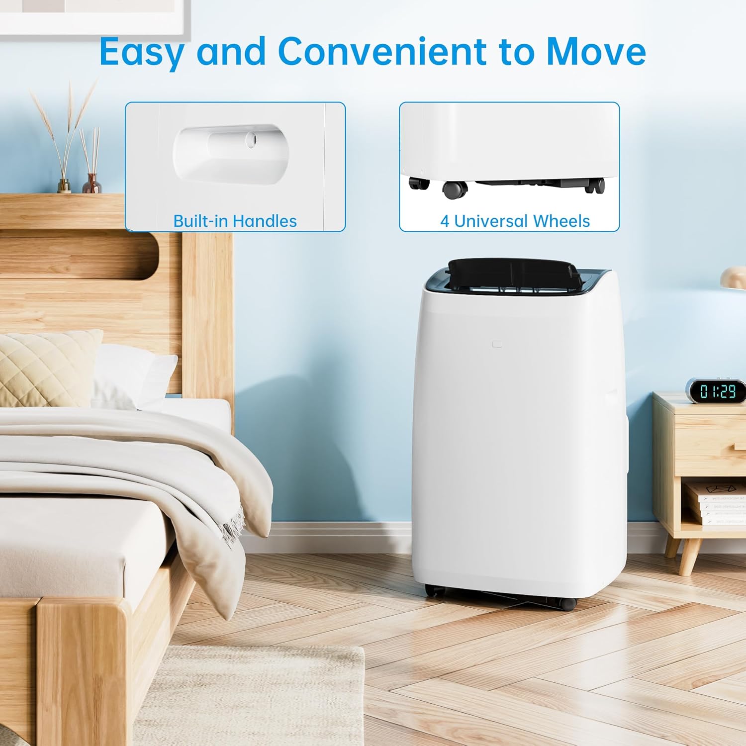 Portable Air Conditioner with heat, 14,000 BTU High Efficiency Inverter Air Conditioner Up to 700 Sq.FT,Window Exhaust Kit,Remote Control, 24H Timer, Energy Savings, Quiet and Easy Installation AC for