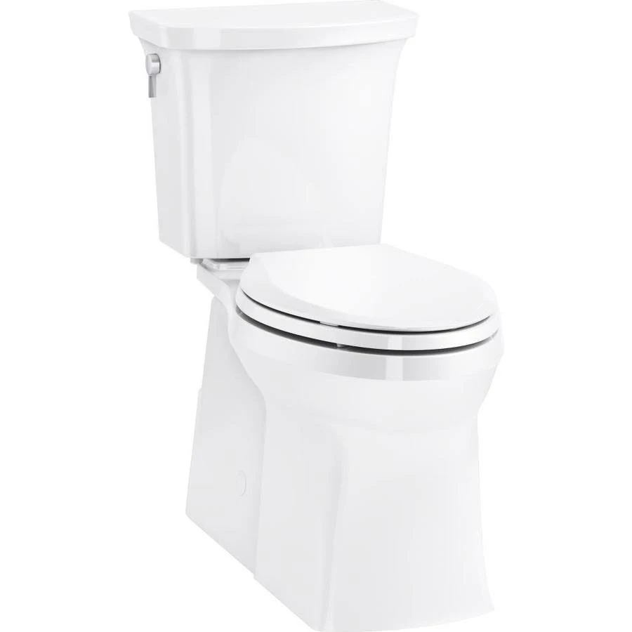 Kohler Transpose White WaterSense Elongated Comfort Height 2-Piece Toilet 12-in Rough-In Size (ADA Compliant) | 46018-0