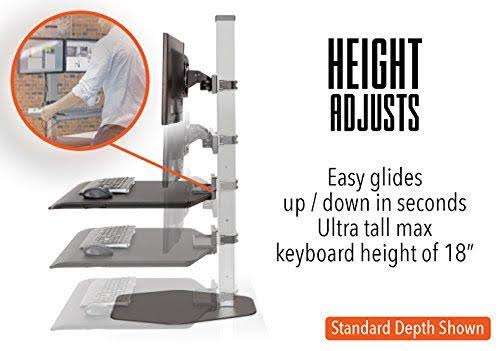 Stand Steady Winston Workstation Triple Monitor Mount Sit-Stand Desk (Innovative WNST-3) | Three Monitor Standing Desk Workstati