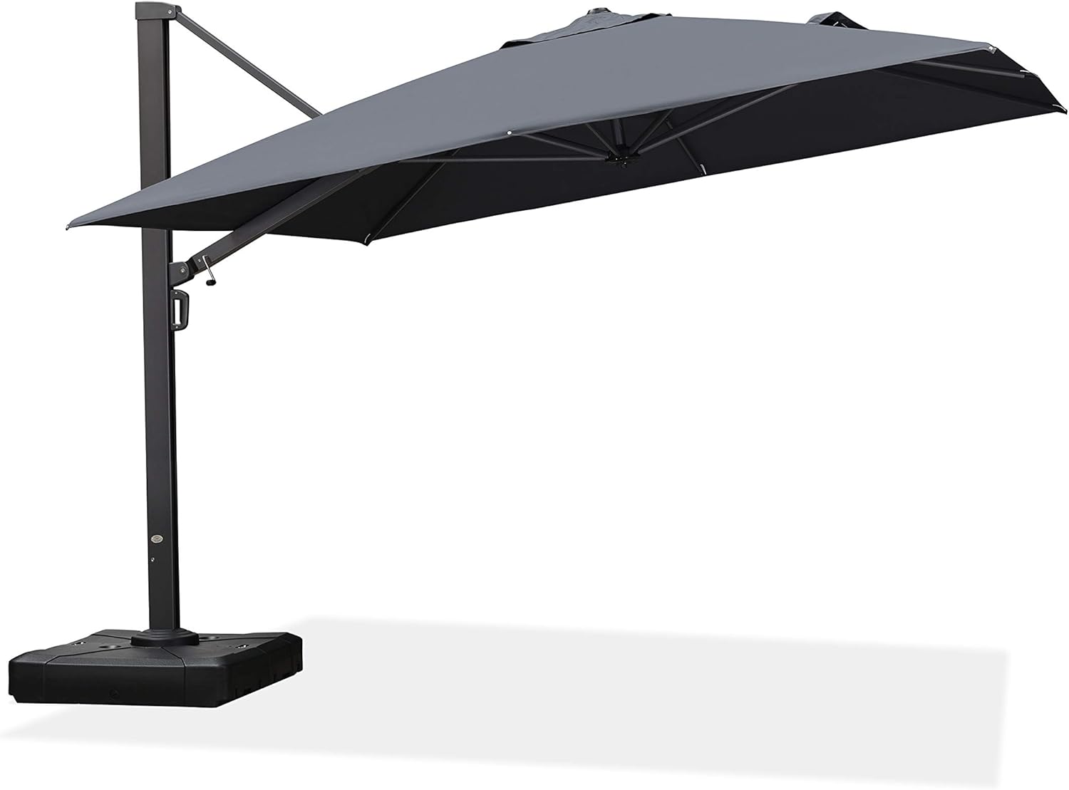 PURPLE LEAF 11 FT Square Patio Umbrella Large Outdoor Aluminum Umbrella Offset Umbrella with 360-degree Rotation Cantilever Umbrella for Garden Deck Backyard Pool, Beige