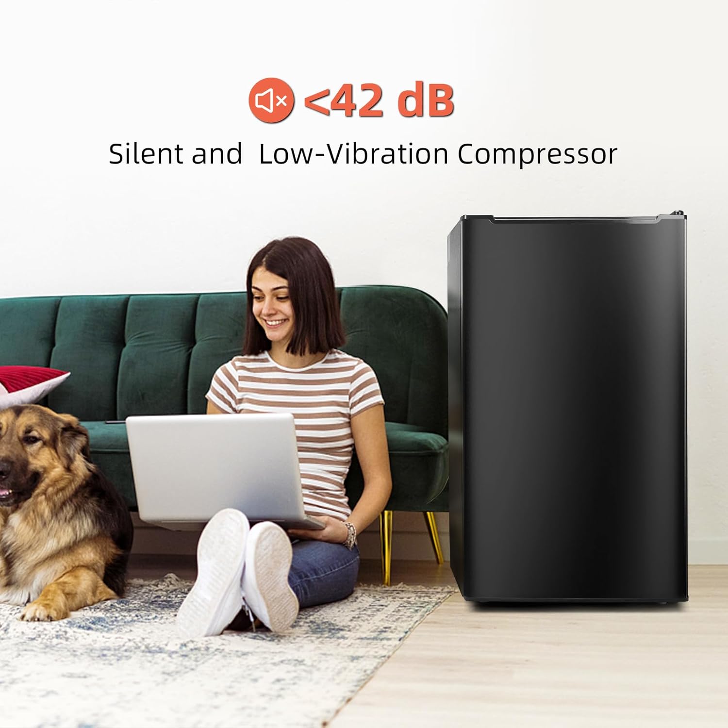 Black Upright freezer 3.6 Cu.ft, Compact Mini Freezer with Reversible Door, 3 Adjustable Thermostat, Quiet Stand Up Freezer for Apartment/Bedroom