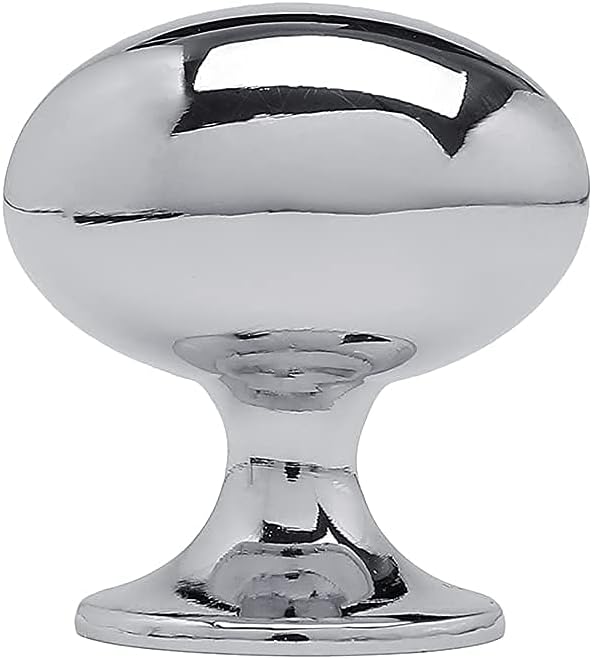 Cabinet Hardware Oval Mushroom Knob - 1-2/5 Diameter 36mm, 10 Pack (Brushed Satin Nickel) Pack of 2