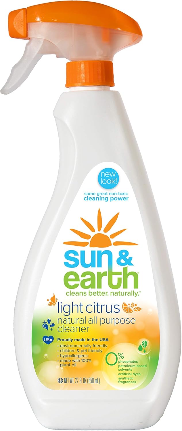 All Purpose Cleaner Wipes Bulk by Sun & Earth, 480 total wipes, Pack of 6, All Natural Citrus Scent, Plant Based Ingredients, Safe on all Household hard surfaces, No Phosphates, Parabens or Sulfates Pack of 2