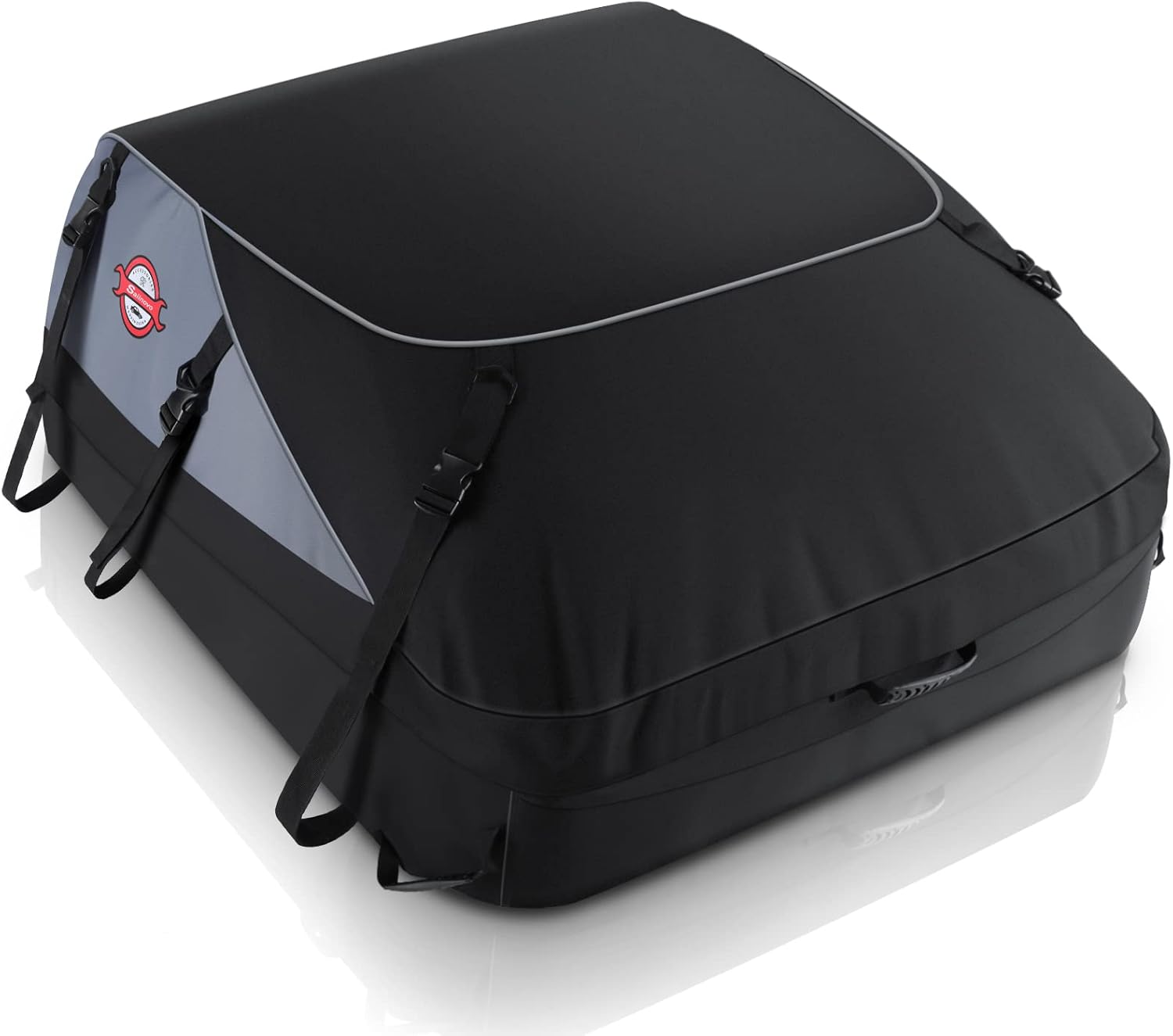 Sailnovo Car Rooftop Cargo Carrier Bag, 21 Cubic Feet 100% Waterproof Heavy Duty 900D Car Roof Bag for All Vehicle with/Without Racks - Anti-Slip Mat+6 Door Hooks
