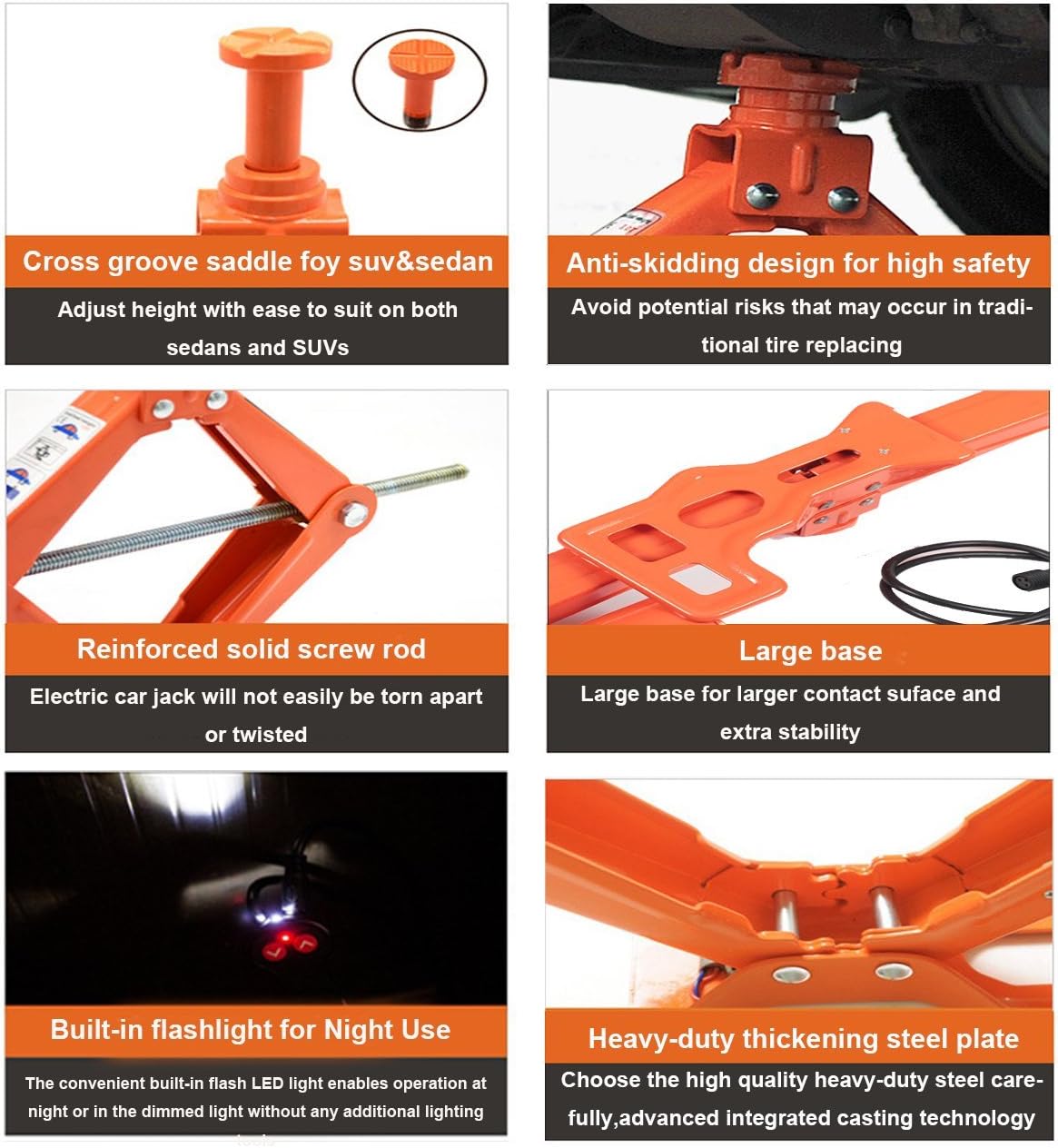 Electric Car Floor Jack 5 Ton All-in-one Automatic 12V Scissor Lift Jack Set for SUV w/Remote Tire Change Repair Emergency Tool Kits Floor Jack for Vehicle Wheel Change (5T)