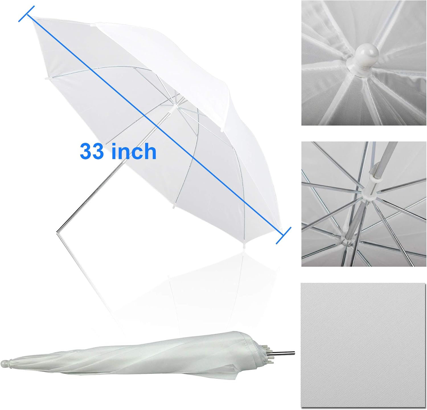 Emart Photography Umbrella Lighting Kit, 1575W 5500K Photo Video Studio Continuous Reflector Lights for Camera Portrait Shooting Daylight (Translucent/White, Black & Silver, Black & Gold)