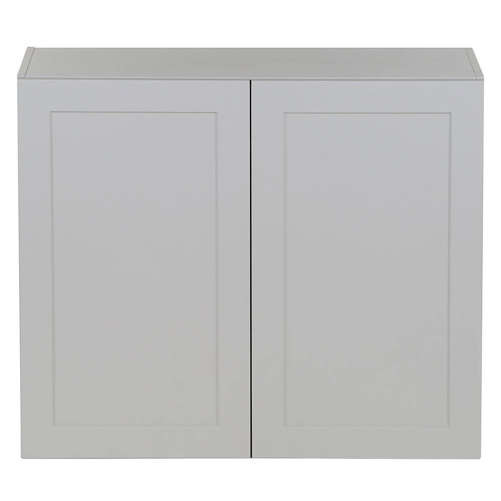 Hampton Bay Cambridge Shaker Assembled 36 in. x 30 in. x 12.5 in. Wall Cabinet in Gray