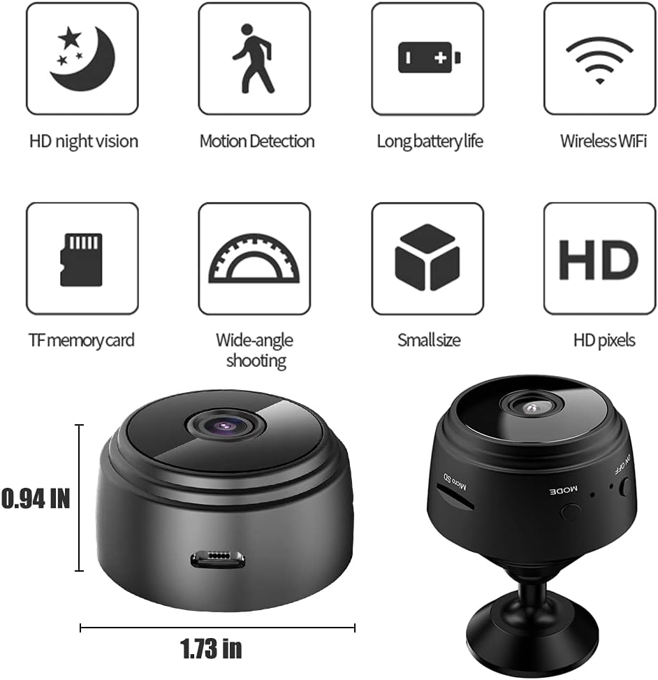 [2022 Upgraded] WiFi Camera Indoor 1080P HD Security Camera Smart Baby Home Wireless Surveillance Camera with Audio Video and Phone APP Motion Detection Pack of 2