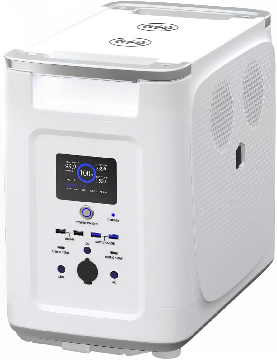 Portable Power Station 2048Wh LFP Battery Backup with 2000W AC Outlets(2500W Peak),Fast Charging,Solar Powered Generator for Camping RV Home Emergency Use
