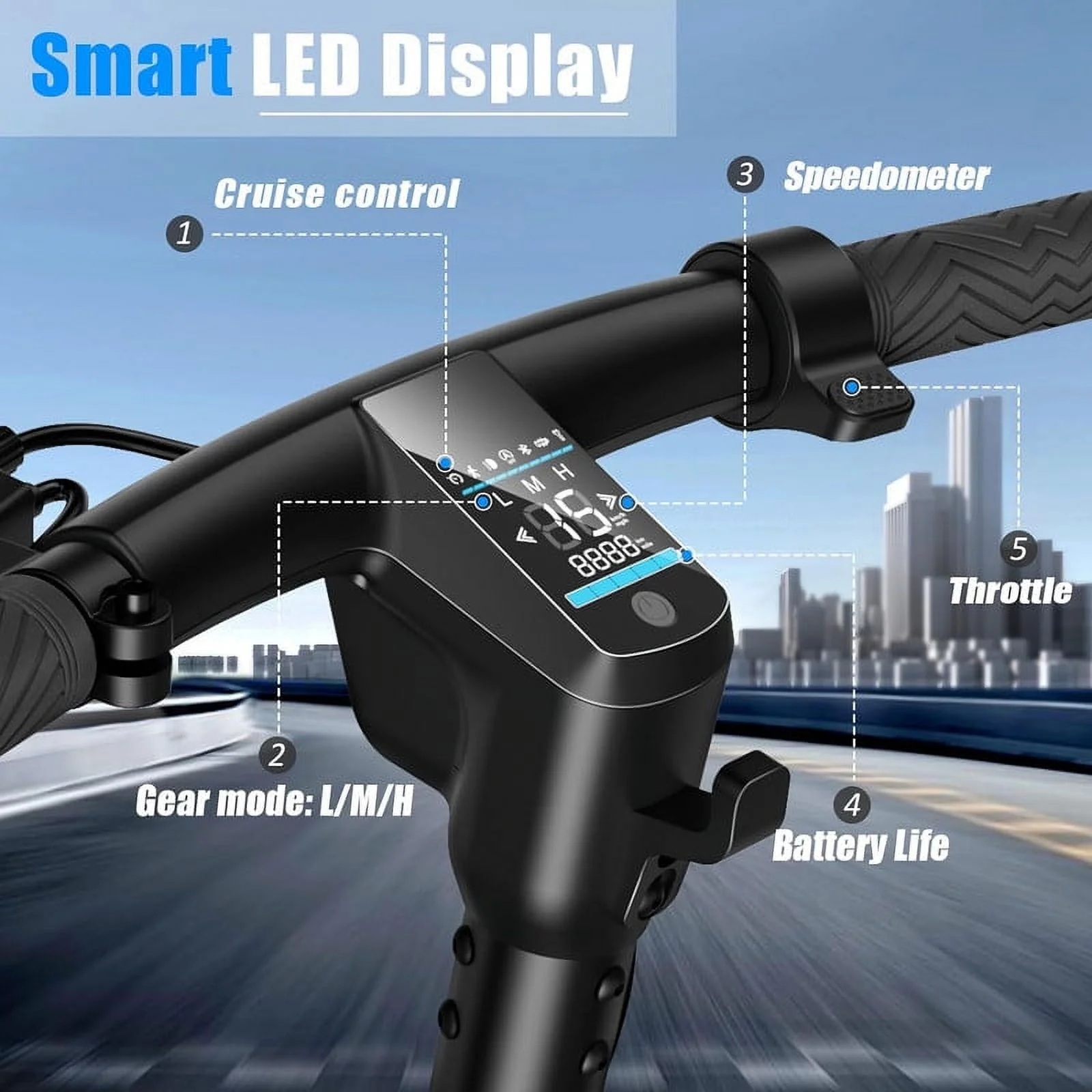 SISIGAD Electric Scooter for Adults Teens, B16 Dart 350W Folding Commute E-Scooter with Double Braking System, 10" Solid Tires, 23Mph Speed, 20 Miles Long Range