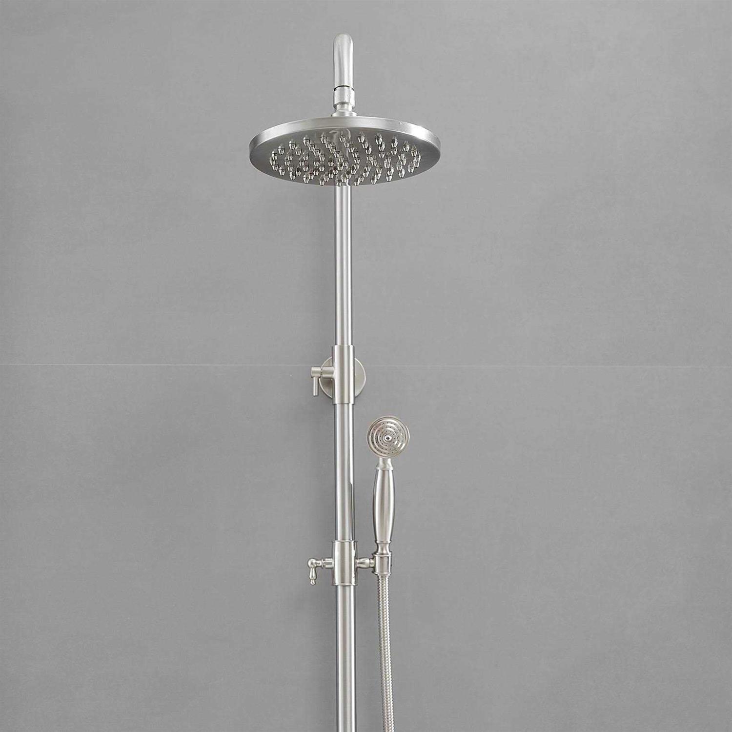 BWE 1-spray Bathroom Outdoor Wall Bar Shower Kit with Tub Faucet and Double Cross Handle - Shop Hardware Tools Online Store