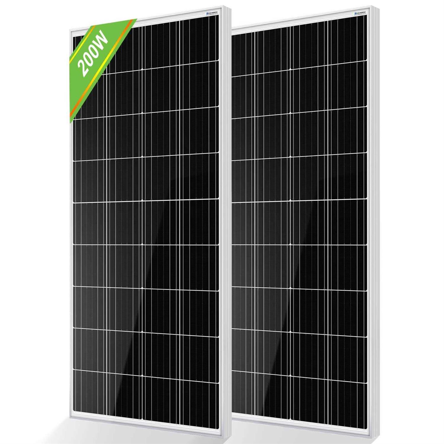 ECO-WORTHY 2pcs 100 Watt Solar Panels 12 Volt Monocrystalline Solar Panel for RV Marine Boat and Other Off-Grid Applications - Shop Hardware Tools Online Store